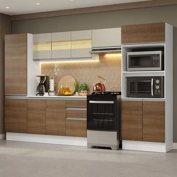 Armário cozinha completa 100% MDF 300cm Madesa
