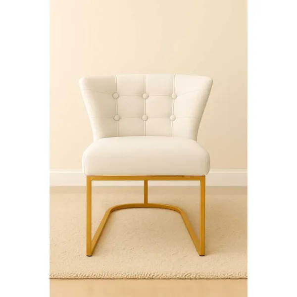 Poltrona Cadeira para Mesa de Jantar Sala Cozinha Palace Base de Ferro Dourado