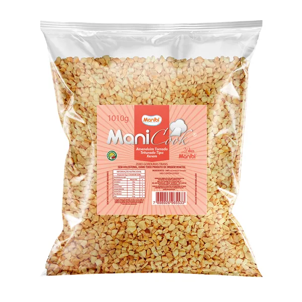 Amendoim Torrado Triturado Xerem Natural 1kg Manicook