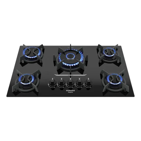 Cooktop Itatiaia Itaplus 5 Bocas Mesa De Vidro Preto Bivolt