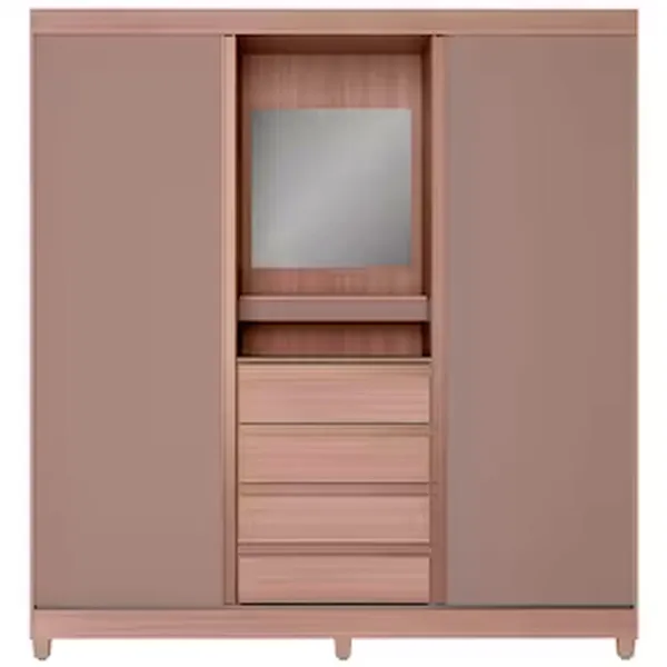 Guarda Roupa Fortaleza II com 2 Portas de Correr e 4 Gavetas Bartira