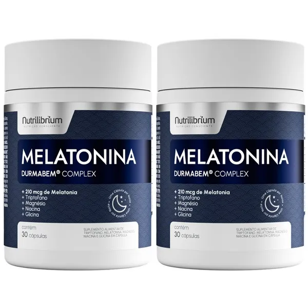 kit 2x Melatonina com Triptofano Magnésio - 2 Meses Nutrilibrium