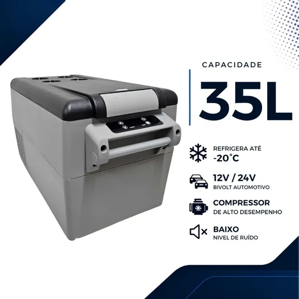 Mini Geladeira Portátil 35 Litros 12/24V 110/220v Geladeira Caminhão Geladeira Ônibus Van Carro Motorhome Mini Geladeira