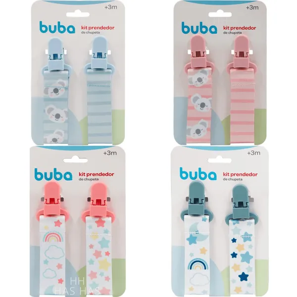 Kit Com 1 ou 2 Prendedores Buba Original Clipe Com Trava Bebê Menino Menina Bico Infantil