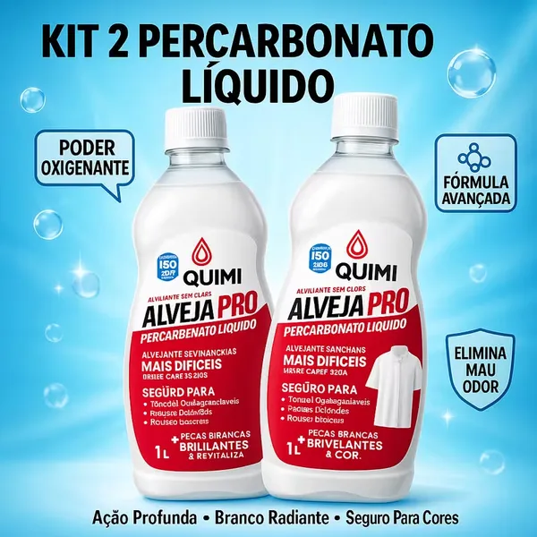 Percarbonato Liquido Tira Mancha de Roupa Branca | 1 litro alvejante