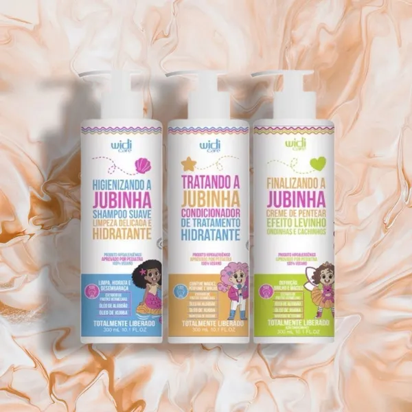 Kit Widi Care Jubinha - Shampoo + Condicionador + Creme de Pentear Levinho