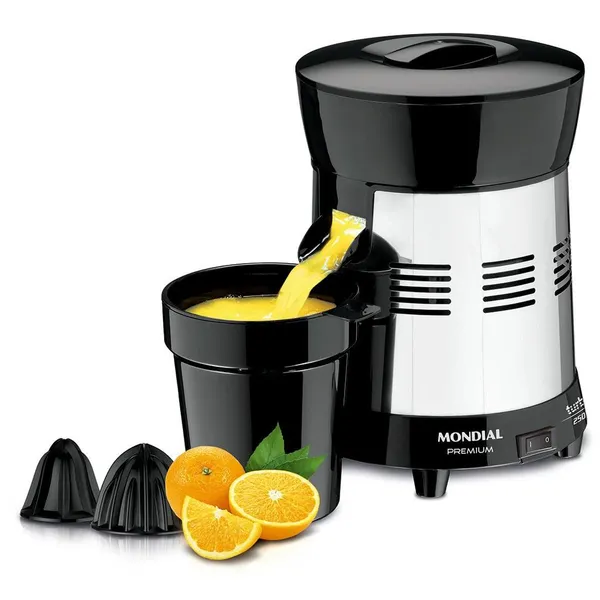Extrator de Sucos Turbo Premium Mondial Preto e Inox 250W ​E-10