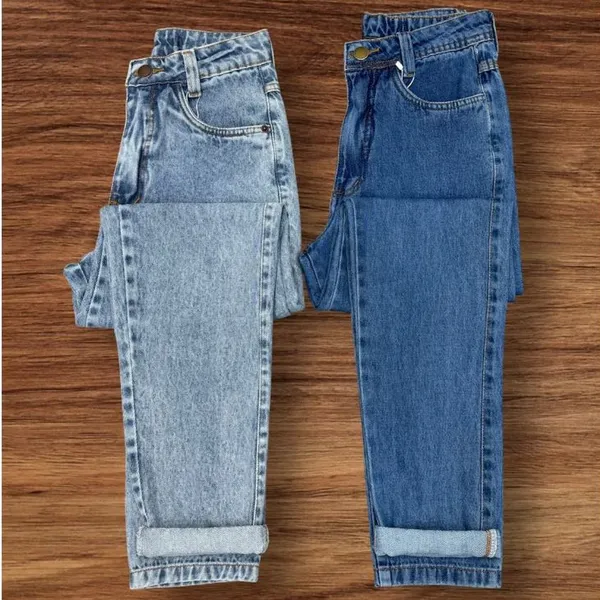 Calça Mom Jeans Cintura Alta Feminina Levanta Bumbum Sem Lycra