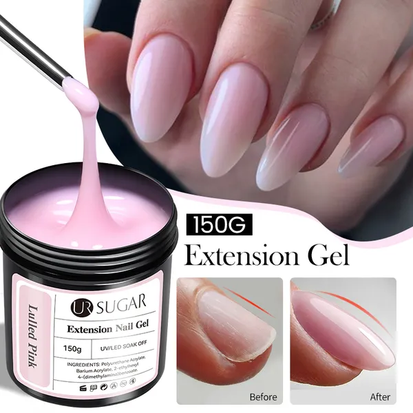 UR SUGAR 150g Gel De Extensão De Unhas Lácteo Nude Pink Construção Rápida Géis UV Duros Auto-Nivelamento