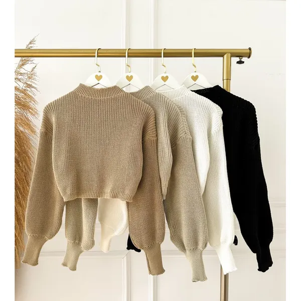 Cropped Feminino Tricot Manga bufante