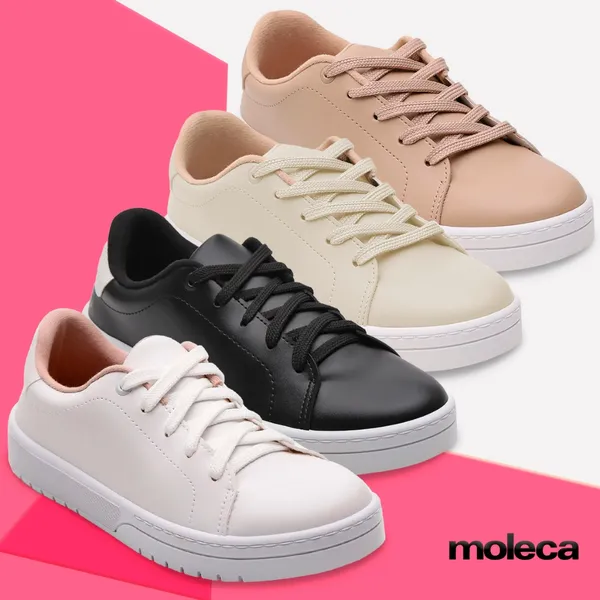 Tênis Moleca Feminino  Básico Passeio Tênis Casual Base Reta Tênis Leve Versátil Palmilha Macia