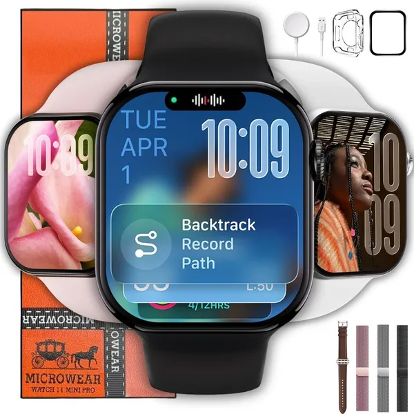 Relógio Smartwatch W11 Pro Mini 42mm Responde Whatsapp Microwear Série 11 Amoled + Brindes