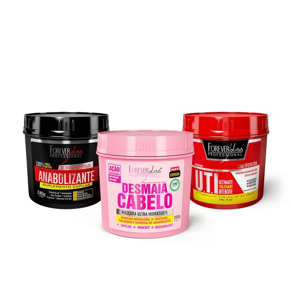 Kit Cronograma Capilar Forever Liss com Desmaia Cabelo 200g