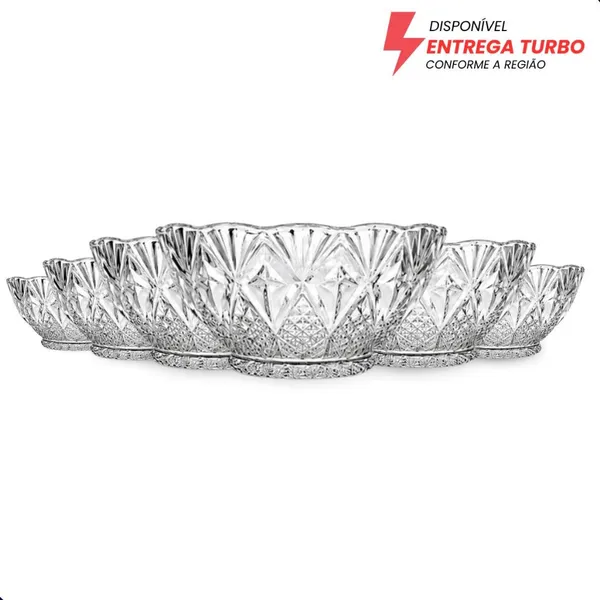 Kit Bowls de Vidro 150ml Toffee Tigela Sobremesa Petisqueira | Transparente Mesa Posta 6 a 24 Peças