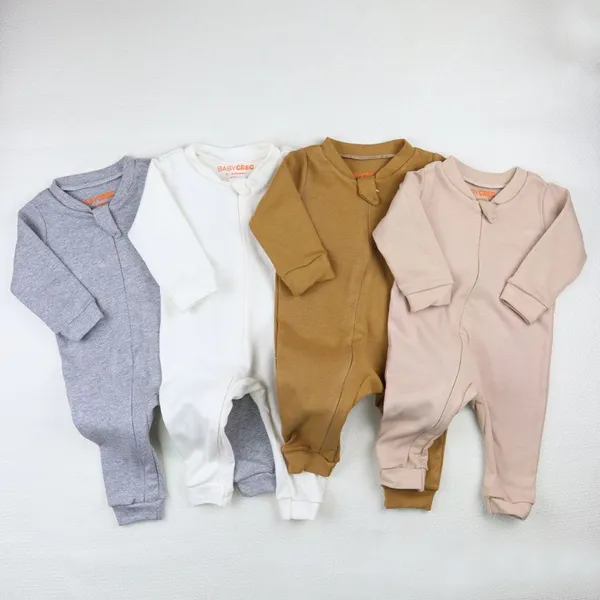 Kit 3 Macacões de Bebê Minimalista com Zíper Baby Greg