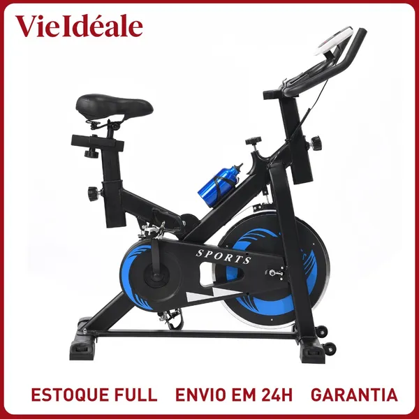 Bicicleta Spinning Profissional 15kg Roda Inércia - Suporta 150kg | Display Digital | Silenciosa | Altura Ajustável