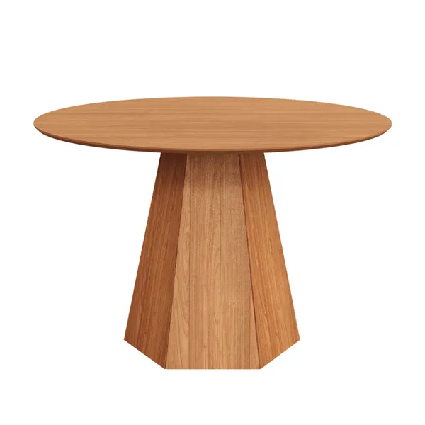 Mesa de Jantar 6 Lugares Redonda com Pé Hexagonal Lisboa