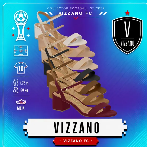 Sandália Feminina Vizzano Original Salto Bloco Baixo Grosso Conforto Tira Tornozelo