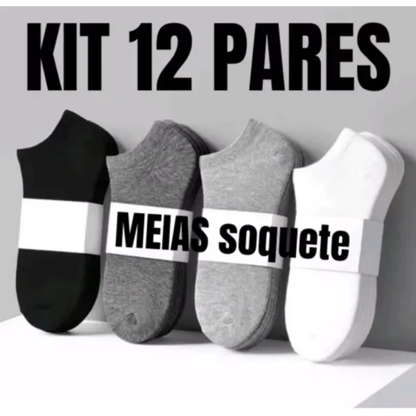 Kits de Meias Soquete Masculina e Feminina Unissex Qualidade Premium