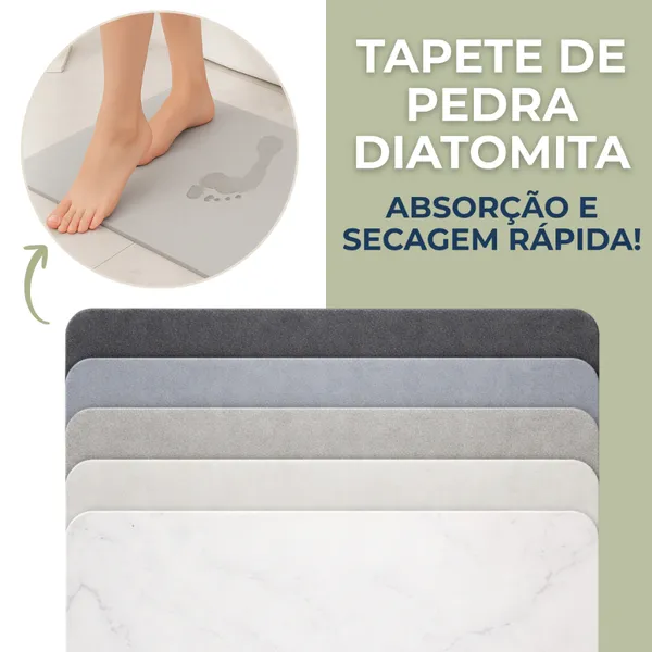 Tapete de Pedra Diatomita Para  Banheiro Secagem Rápida 60cm x 39cm Diversas Cores