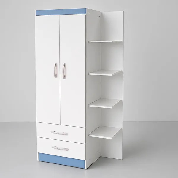 Guarda-Roupa Infantil Atalaia 2 Portas 2 Gavetas com 4 Prateleiras Externas