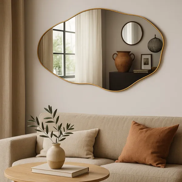 Espelho Orgânico Pedra 50X80 cm Sofisticação e Modernidade Sala Quarto