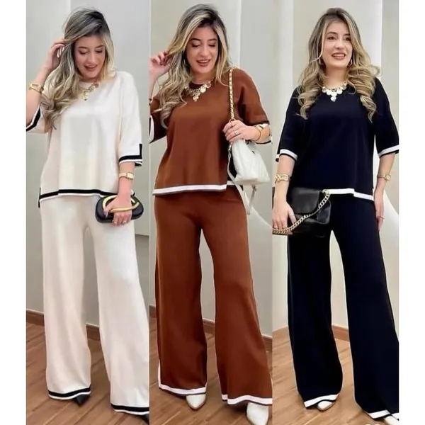 Conjunto em tricô modal, importado, caimento impecável