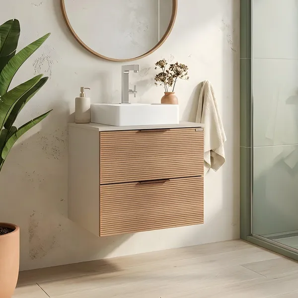 Gabinete Armário Para Banheiro Lavabo Suspenso  Com Cuba Compacto Funcional