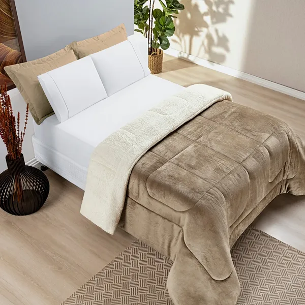 Coberdrom King Premium Dupla Face Manta com Sherpa Ultra Quentinho e Macio