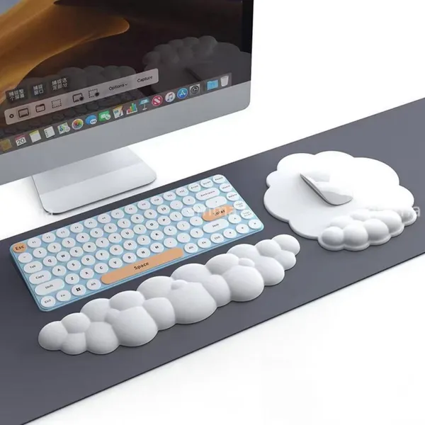 Confortável Tapete De Descanso Para O Pulso Do Mouse Em Forma De Nuvem Teclado Almofada De Apoio