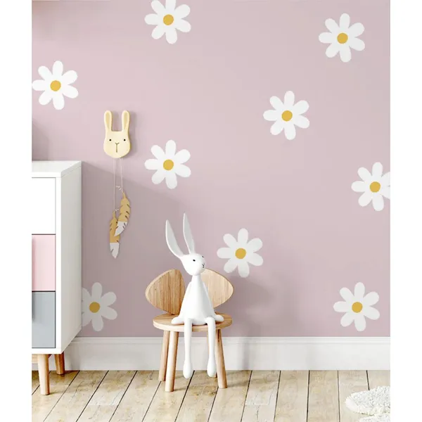 Kit Adesivo de Parede Margaridas - Papel de Parede Infantil Quarto de Menina - Decoração para Quarto