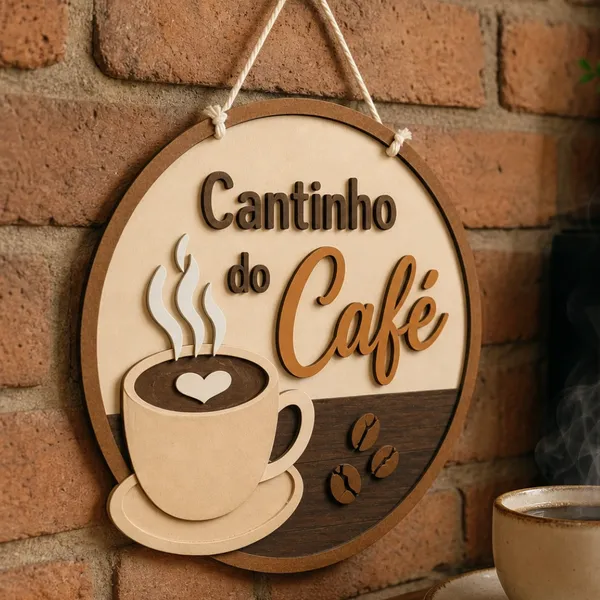 Cantinho do Café Enfeite para Parede Decorativo Perfeito para Decoração de Ambientes Internos