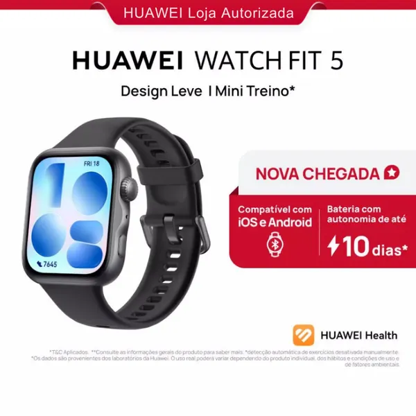 HUAWE FIT 5 Smartwatch Tela AMOLED de 182" Polegadas