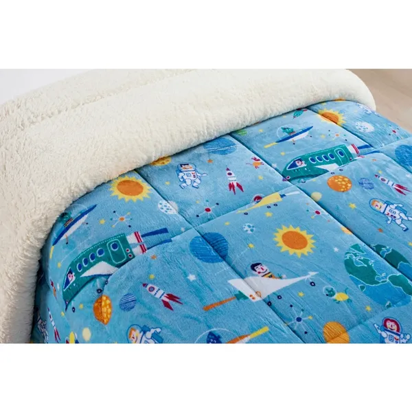 Coberdrom Everest Solteiro Kids Manta Sherpa Lã Carneiro Muito Quentinho 1 Peça MULTI CORES