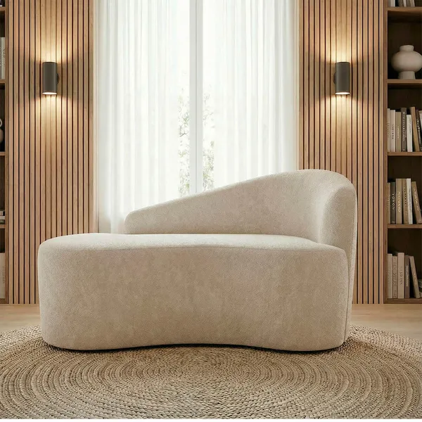 Mini Sofá Orgânico 2 Lugares Curvo Aurea Elegante Suede