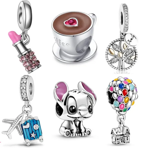 Berloques de Prata 925 Charms Balões Aviões Café Charme Clássicos Acessórios