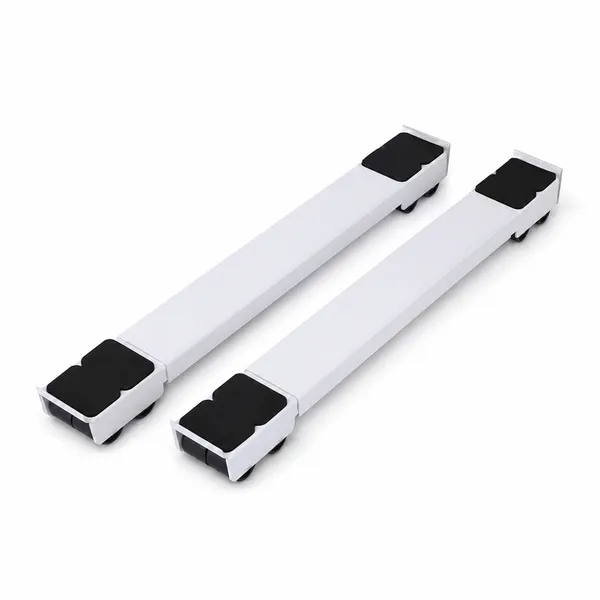 Suporte Universal Alumínio Branco Com Rodinha Para Geladeira Fogão Máquina de Lavar Até 200kg
