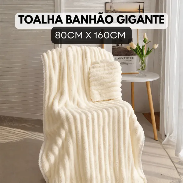 Toalha de Banho Banhão Ultra Macia  Microfibra 80×160cm  – Secagem Rápida, Alta Absorção, Praia, Piscina, Confortável
