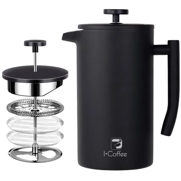 Manual Prensa Francesa Cafeteira Aço Inoxidável 700ML Inox Café Chá