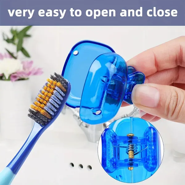 2/4/8pcs Clipe De Armazenamento De Escova De Dentes Capa Protetora Para Viagem Portátil À Prova De Poeira Caso