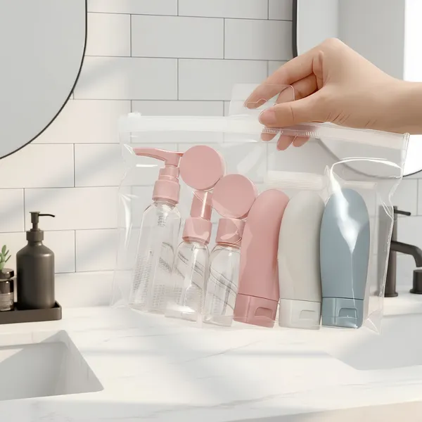 Kit Viagem com 11 frascos Conjunto Multifuncional Peças Creme Cosméticos  Organizador Shampoo, condicionador, cremes