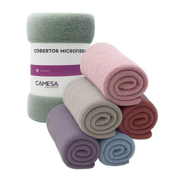 Manta Casal 180x220cm Microfibra Soft Macia Camesa