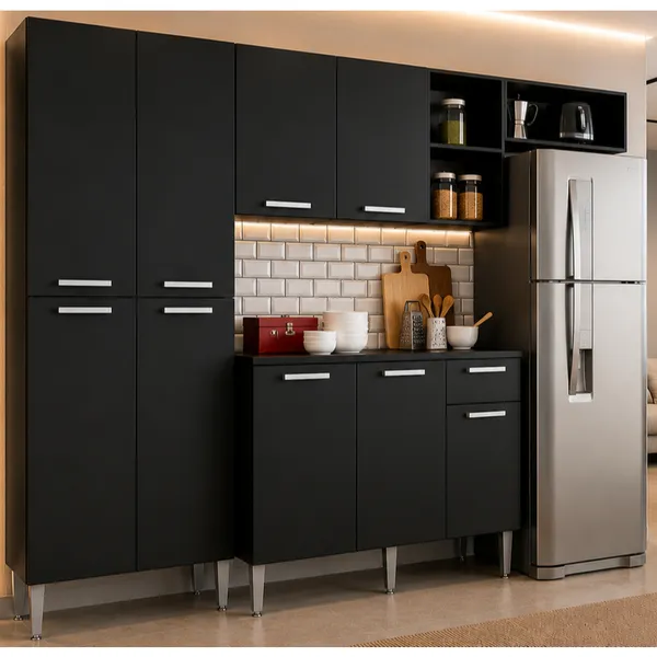 Cozinha Compacta Pequim Multimóveis V2933 com Balcão