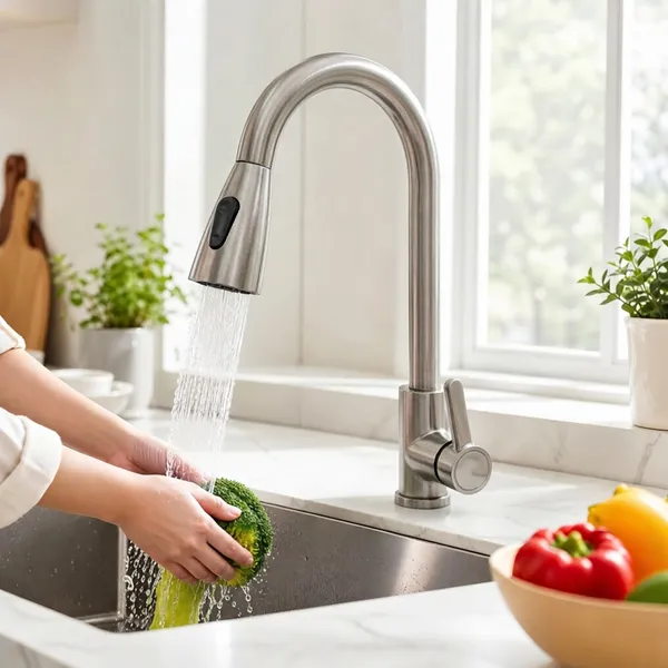 Torneira Disponível Para Pia De Cozinha Torneiras De Mistura De Aço Inoxidável 360 ° Sensor De Giratória Removível Água