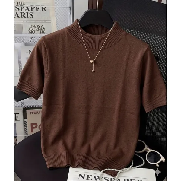 Blusa Modal Lisa Manga Curta Moda Feminina Primavera Verão 2025/2026 Camiseta Básica