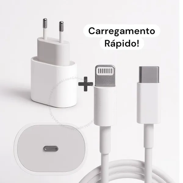 Carregador Turbo Fonte com Cabo Carregamento Rápido 35W