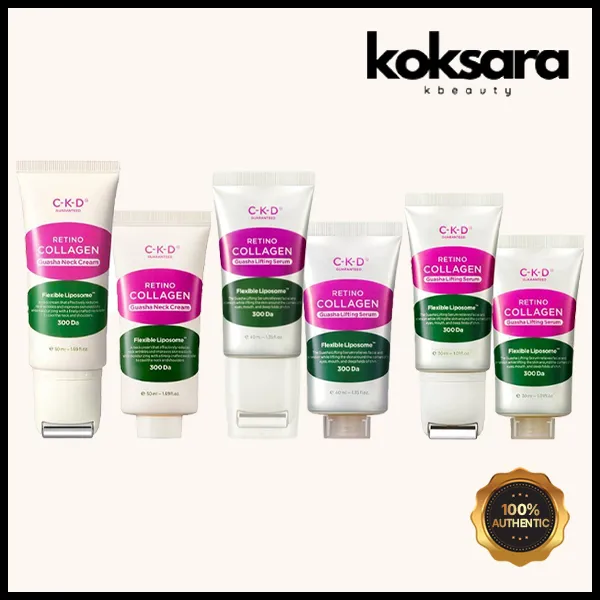 CKD Retino Collagen Low Molecer 300 Guasha Neck Cream 50ml + Sérum para Pescoço 30ml/40ml (Original e Refil)