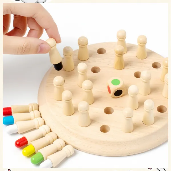 Jogo da Memória de Madeira Jogo de Tabuleiro para Crianças e Adultos | Brinquedo Educativo Montessori para Infantil