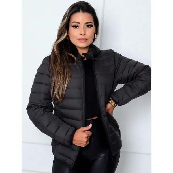Jaqueta Bobojaco Feminina com Capuz Removível Preta