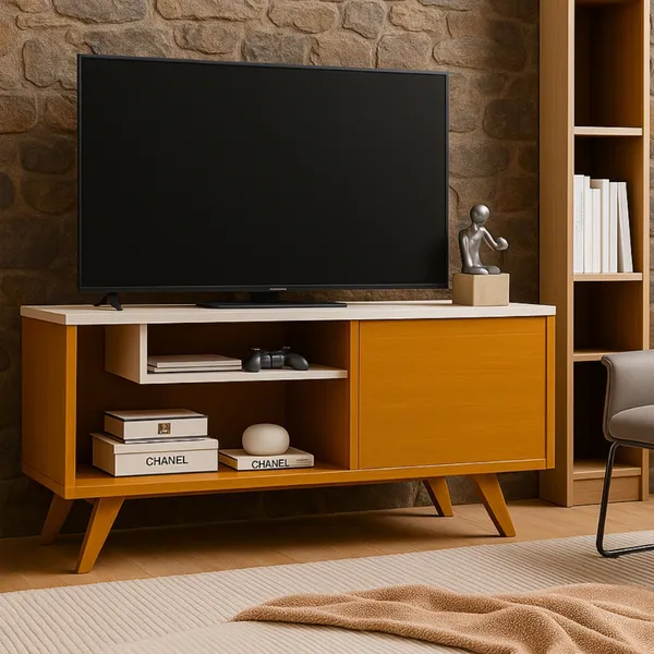 PROMOÇÃO Rack Para Sala Tv Estante Painel Bancada Aparador Suporte Televisão 43" Com Prateleira